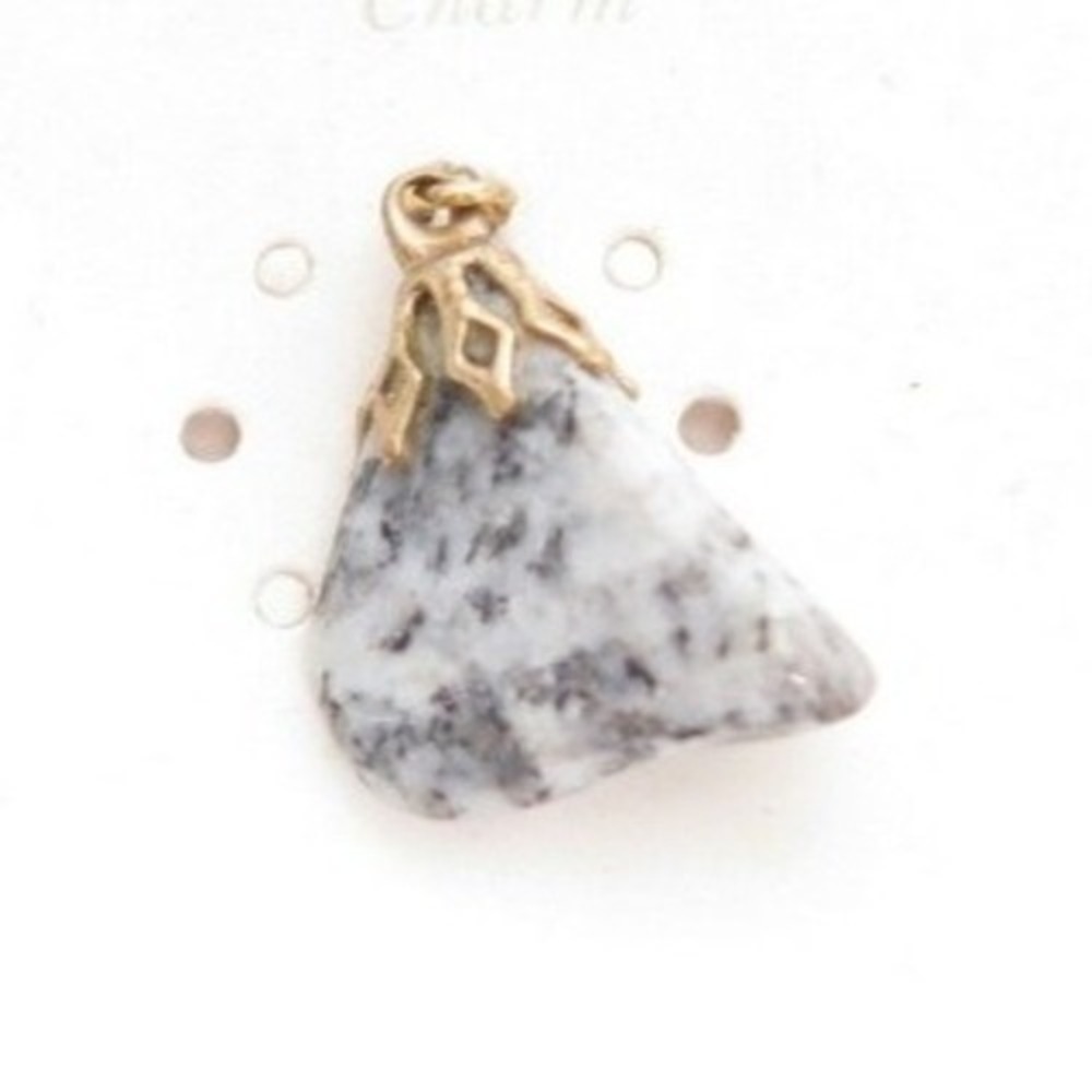 Vintage Blue Grey Granite Gemstone‎ Charm